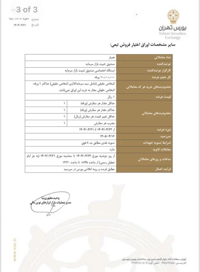 «همیار» فردا در بورس عرضه می‌شود + جزئیات