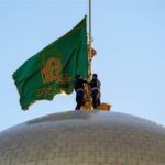 پرچم گنبد امام رضا(ع) تعویض و به رنگ سبز درآمد