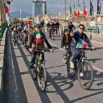 کاروان دوچرخه‌سواری «در رکاب ایران» دانش آموزان قزوینی